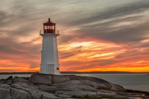Sunset at the Lighthouse at Peggy's Cove near Halifax, Nova Scotia - Emigrate2